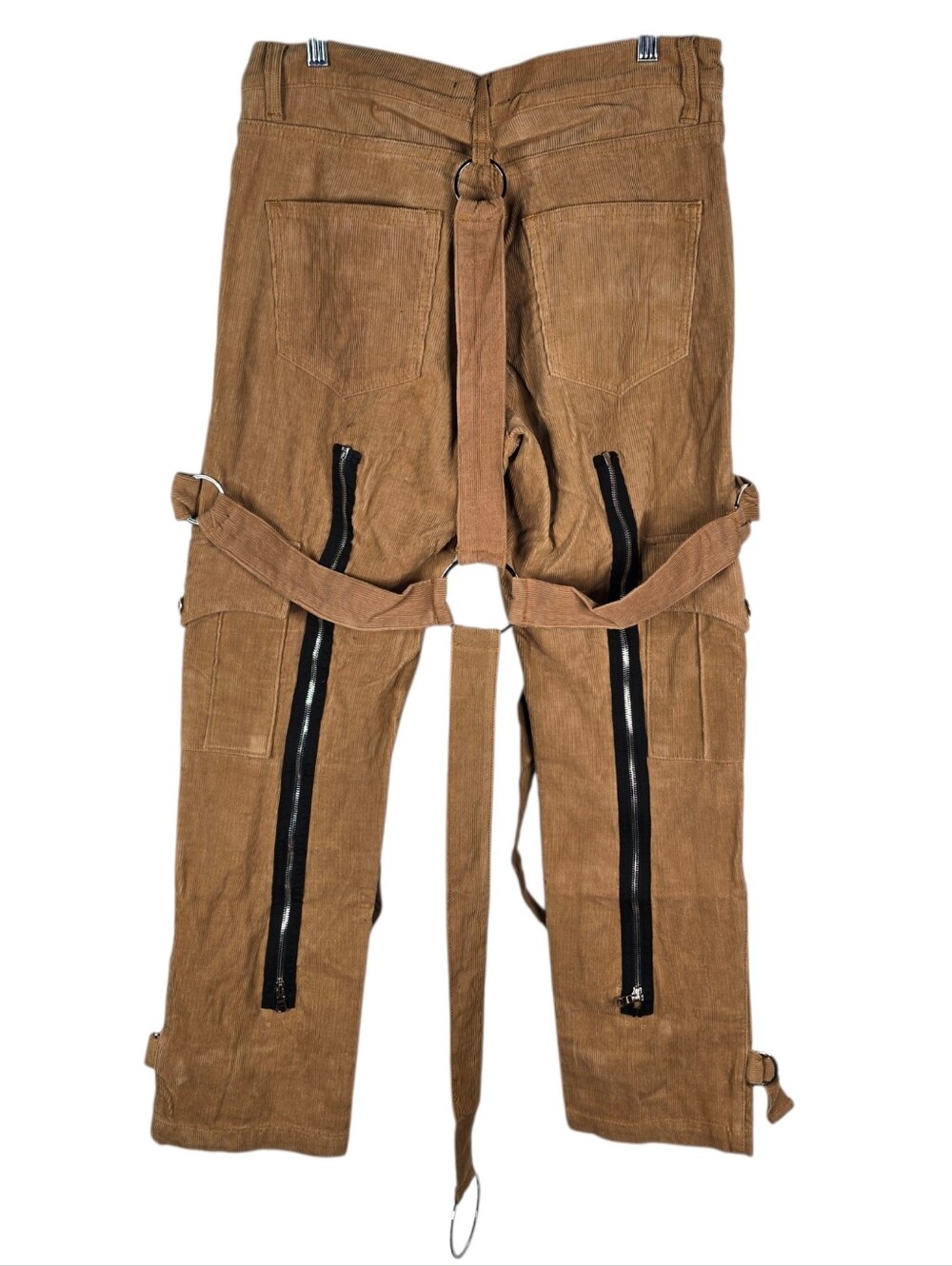 Seventh Heaven Mens Medium Rare Corduroy Cross Straps Pants 7th Grunge